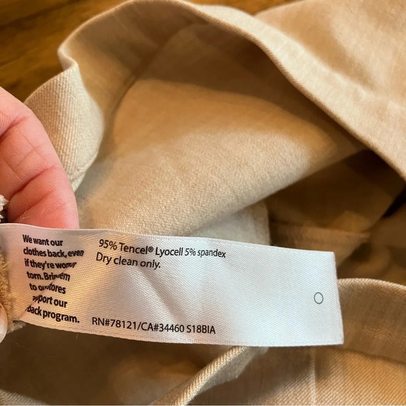 COPY - Eileen Fisher Flat Front Side Zip Ankle Pants,16,Wheat,Stretch Minimalis… - Picture 7 of 10